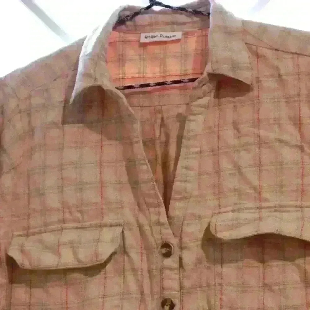 Pink Roberta Roller Rabbit Plaid top size Large